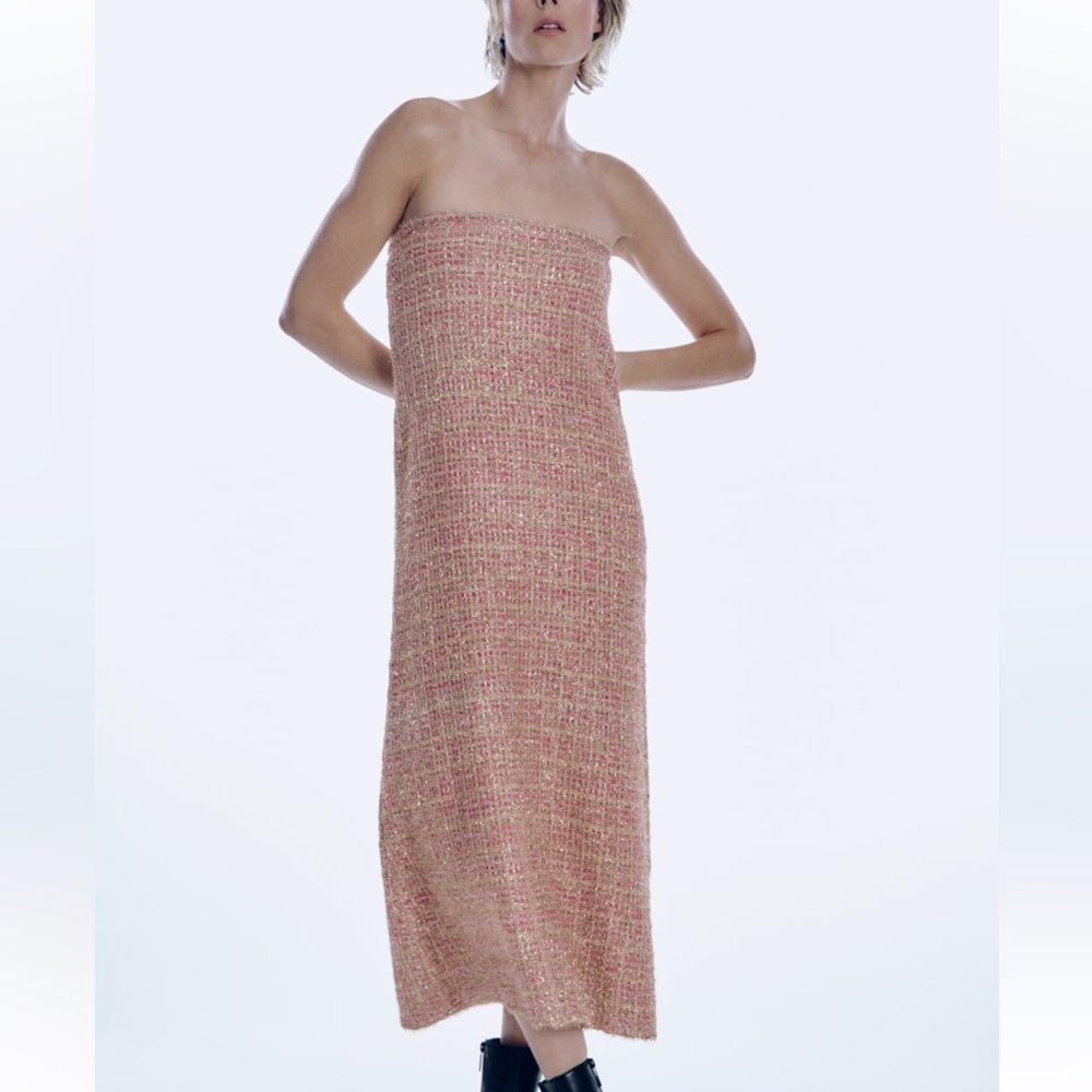 Zara structured knit midi dress